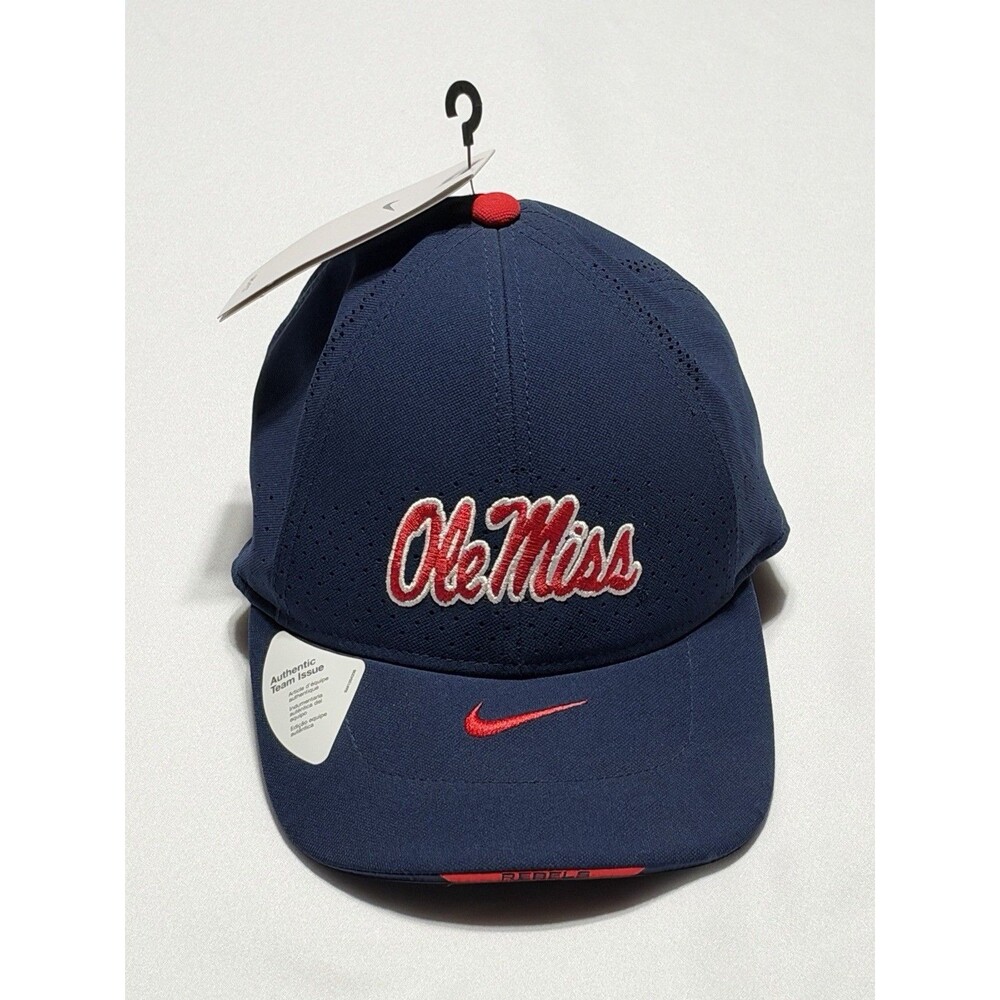 Miss Rebels Nike Hat Mississippi Ole Dri-FIT Swoosh Flex Navy Legacy 91 Cap New